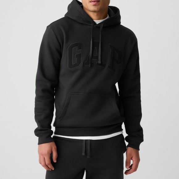 GAP Other - GAP Hoodie Back Gray Logo Pullover Fleece Cotton Men’s Size 510981-80-1